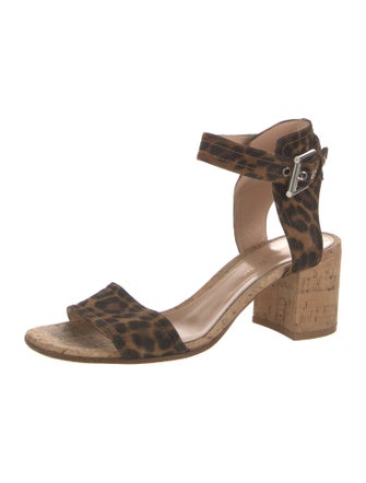 Gianvito Rossi Suede Animal Print Sandals