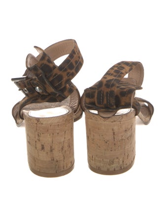Gianvito Rossi Suede Animal Print Sandals