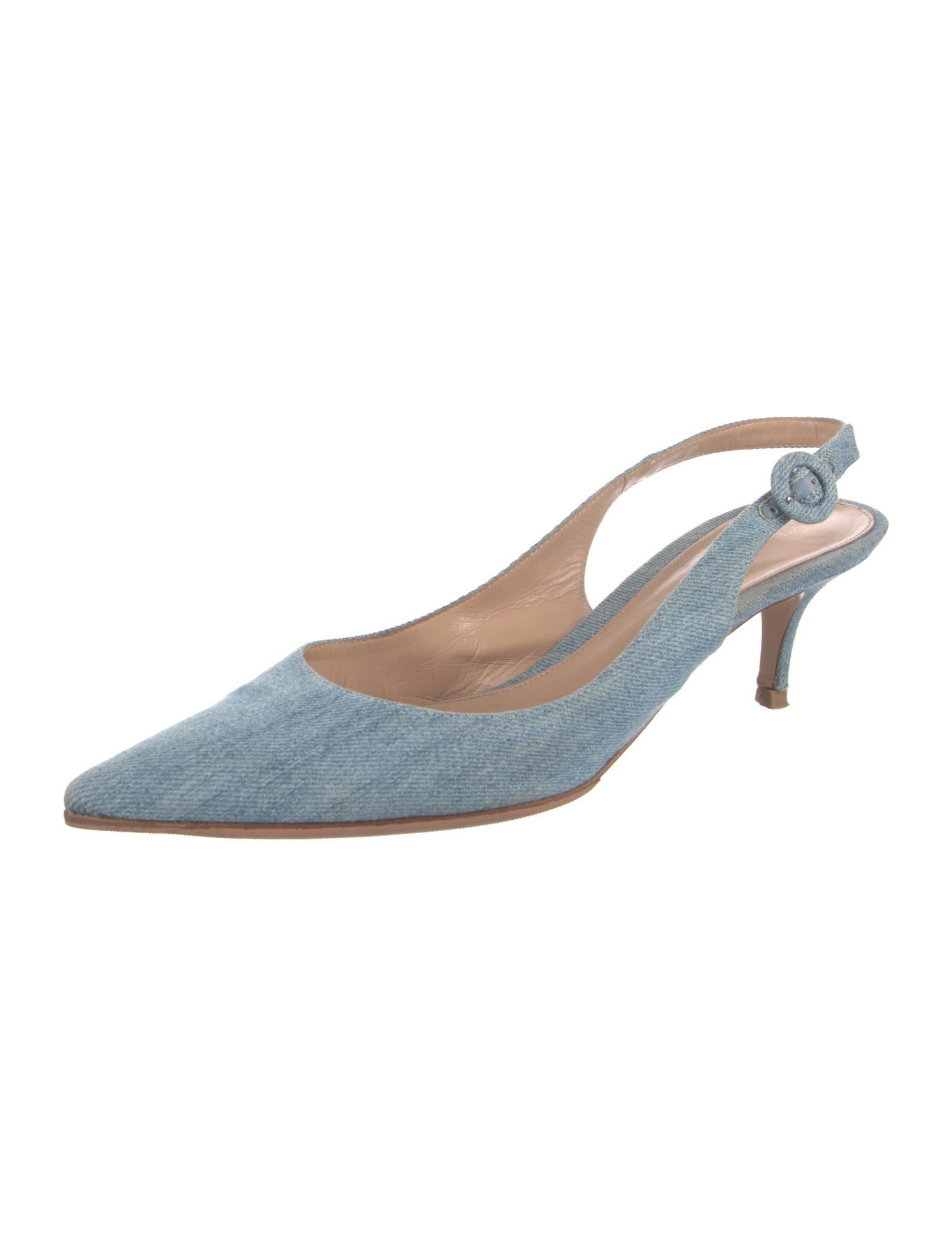 Gianvito Rossi Denim Slingback Pumps