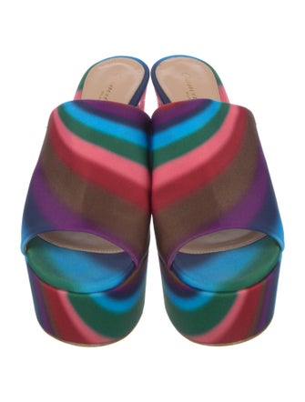 Gianvito Rossi Satin Printed Mules
