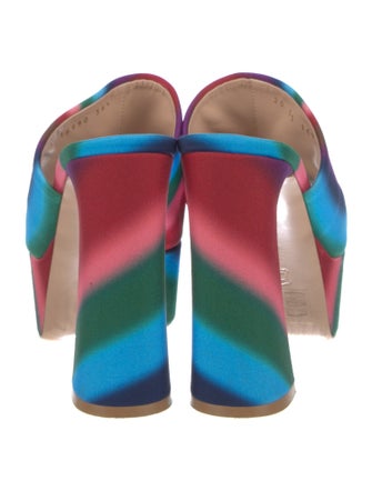 Gianvito Rossi Satin Printed Mules