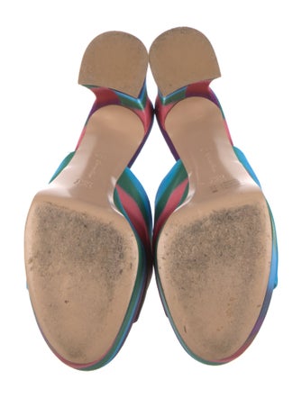 Gianvito Rossi Satin Printed Mules