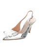 Gianvito Rossi Patent Leather Crystal Embellishments Slingback Pumps