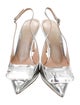Gianvito Rossi Patent Leather Crystal Embellishments Slingback Pumps