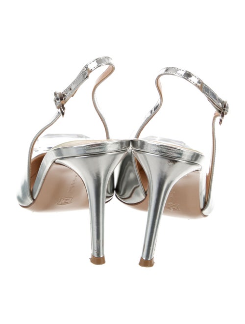 Gianvito Rossi Patent Leather Crystal Embellishments Slingback Pumps