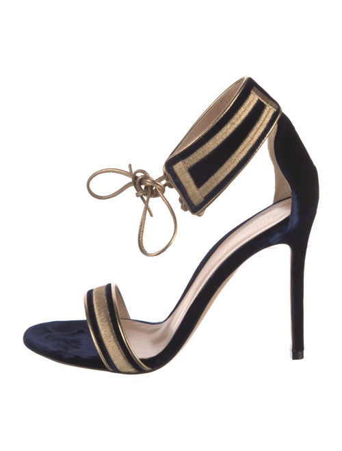 Gianvito Rossi Velvet Striped Sandals