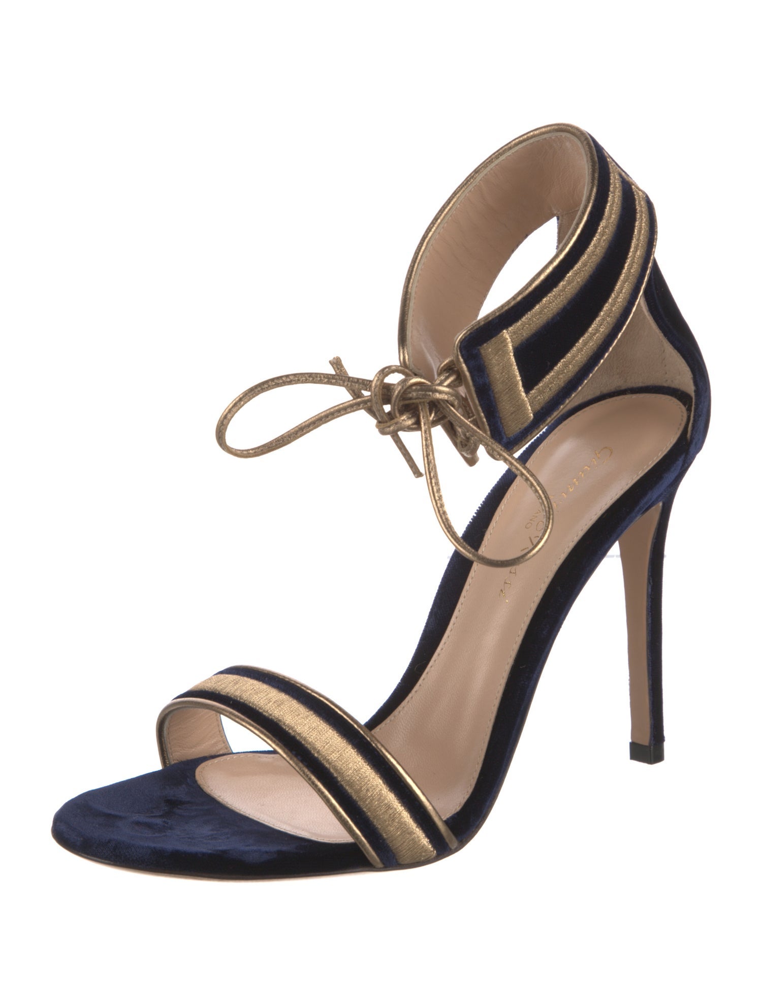 Gianvito Rossi Velvet Striped Sandals
