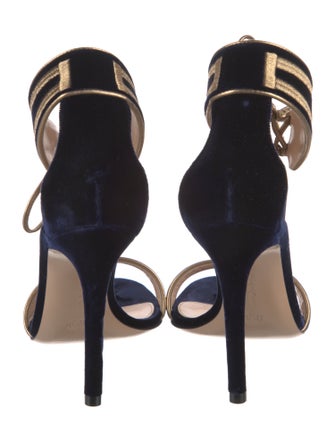 Gianvito Rossi Velvet Striped Sandals