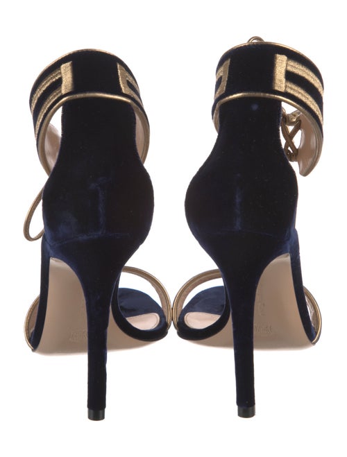 Gianvito Rossi Velvet Striped Sandals