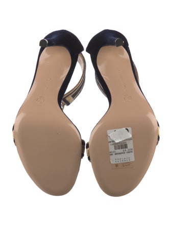 Gianvito Rossi Velvet Striped Sandals