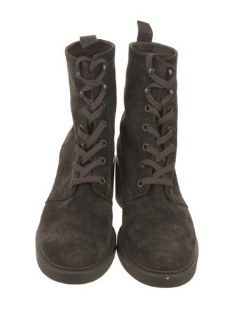 Gianvito Rossi Suede Combat Boots