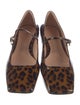 Gianvito Rossi Patent Leather Animal Print Mary Jane Flats