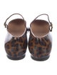 Gianvito Rossi Patent Leather Animal Print Mary Jane Flats