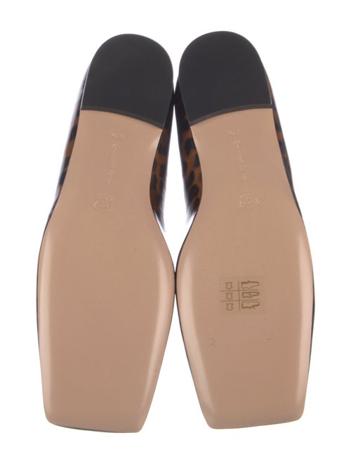 Gianvito Rossi Patent Leather Animal Print Mary Jane Flats