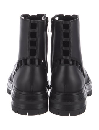 Gianvito Rossi Leather Cutout Accent Combat Boots
