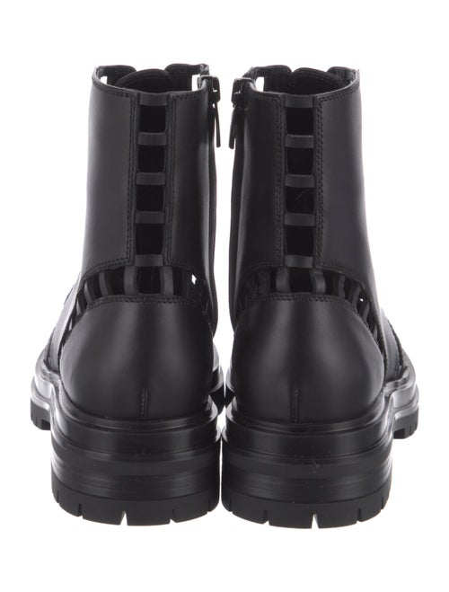 Gianvito Rossi Leather Cutout Accent Combat Boots