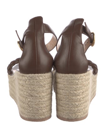 Gianvito Rossi Leather Braided Accents Espadrilles