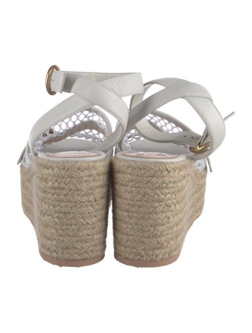 Gianvito Rossi Leather Mesh Accents Espadrilles