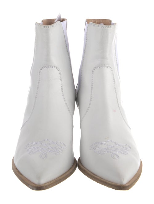 Gianvito Rossi Leather Embroidered Accent Chelsea Boots