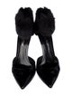 Gianvito Rossi Patent Leather Fur Trim Mules