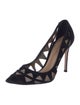 Gianvito Rossi Suede Mesh Accents Pumps