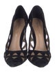 Gianvito Rossi Suede Mesh Accents Pumps