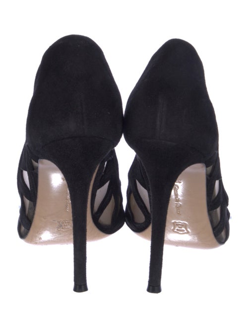 Gianvito Rossi Suede Mesh Accents Pumps
