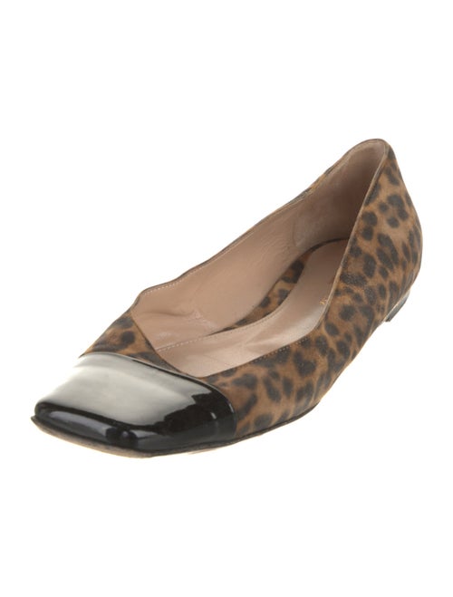 Gianvito Rossi Suede Animal Print Flats