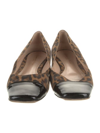 Gianvito Rossi Suede Animal Print Flats