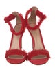 Gianvito Rossi Satin Fringe Trim Accent Sandals