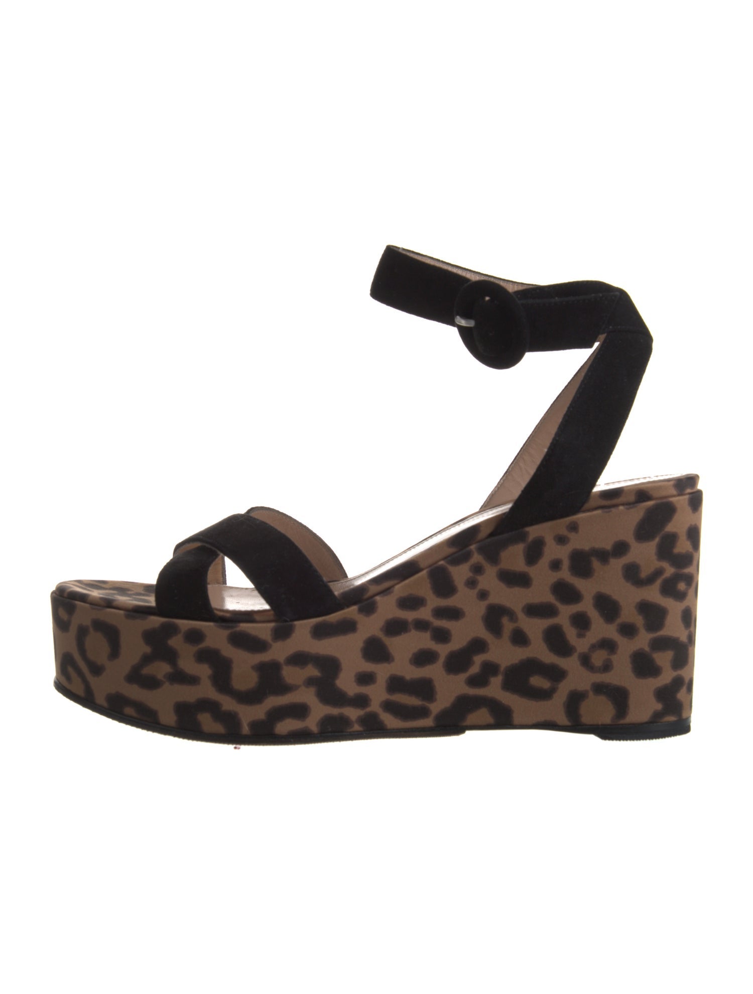 Gianvito Rossi Suede Animal Print Espadrilles