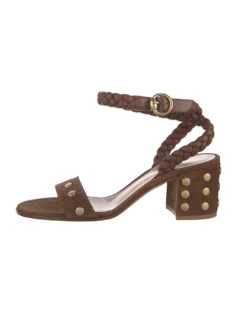 Gianvito Rossi Suede Studded Accents Sandals
