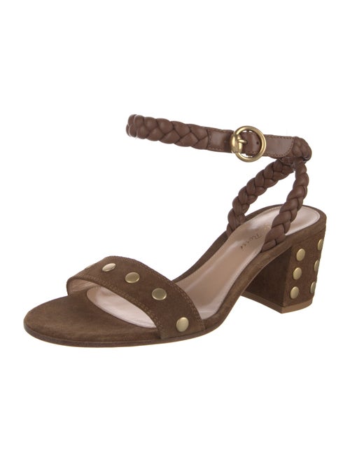Gianvito Rossi Suede Studded Accents Sandals