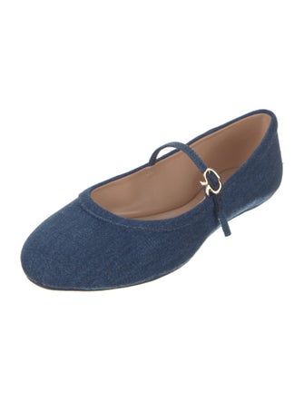 Gianvito Rossi Denim Mary Jane Flats