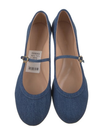 Gianvito Rossi Denim Mary Jane Flats