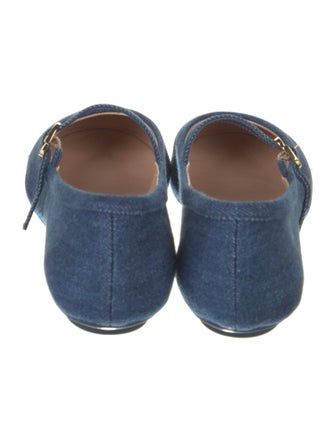 Gianvito Rossi Denim Mary Jane Flats