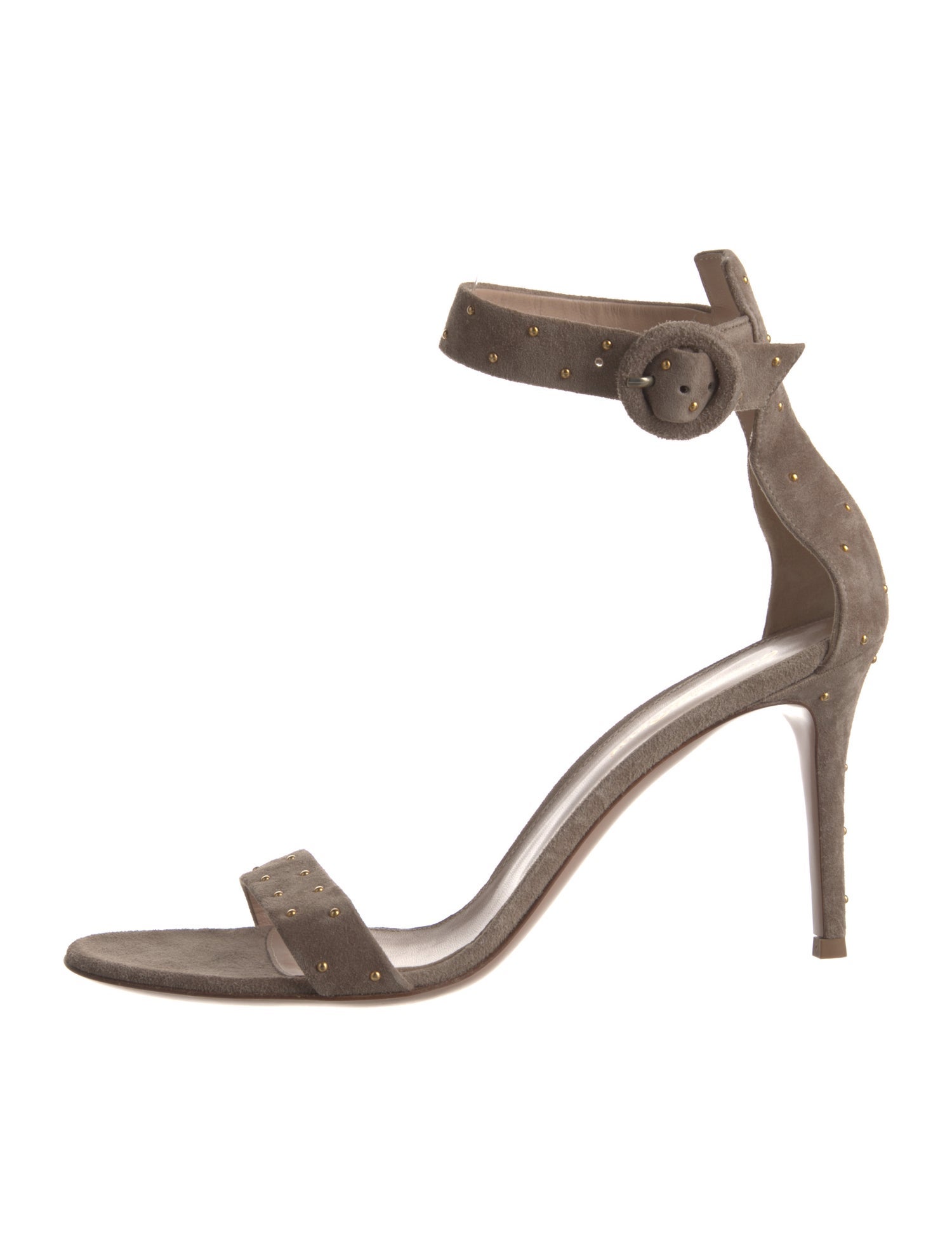 Gianvito Rossi Suede Studded Accents Sandals