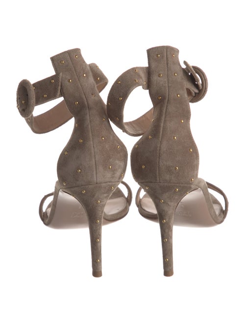 Gianvito Rossi Suede Studded Accents Sandals
