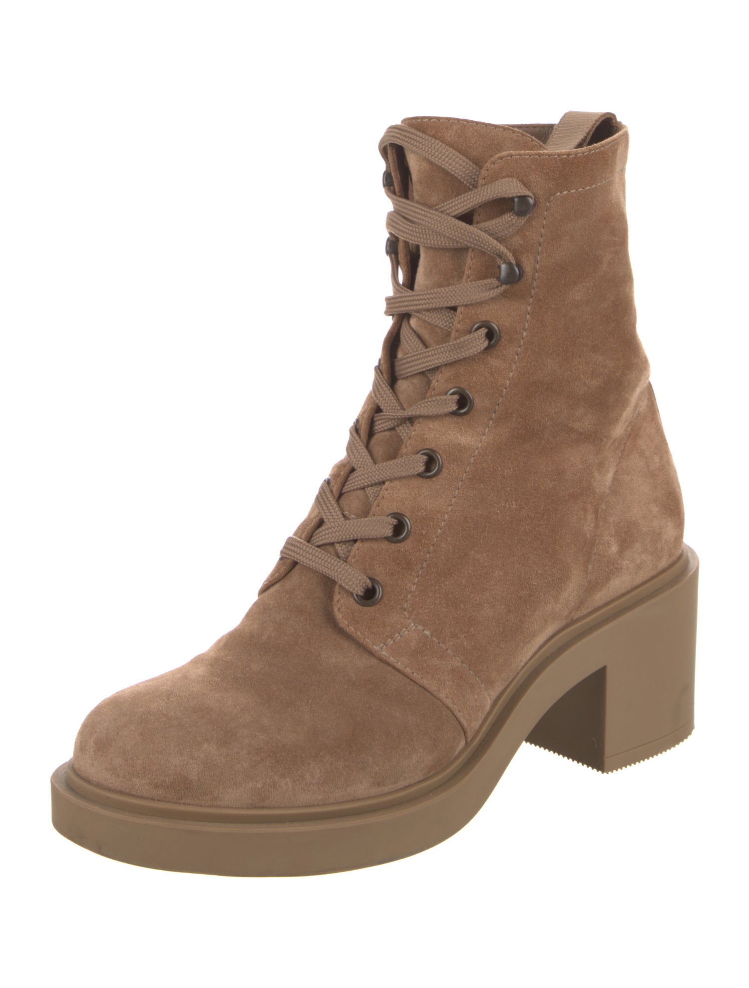 Gianvito Rossi Suede Combat Boots