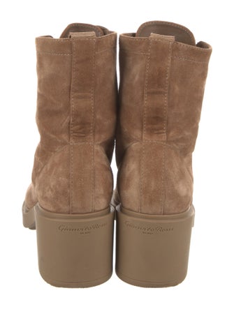 Gianvito Rossi Suede Combat Boots