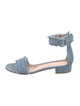Gianvito Rossi Denim Raw-Edge Trim Sandals
