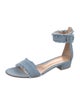 Gianvito Rossi Denim Raw-Edge Trim Sandals
