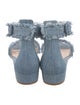 Gianvito Rossi Denim Raw-Edge Trim Sandals