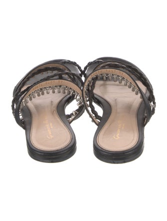 Gianvito Rossi Leather Braided Accents Slides