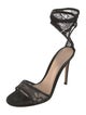 Gianvito Rossi Suede Lace Trim Embellishment Sandals