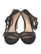 Gianvito Rossi Suede Lace Trim Embellishment Sandals
