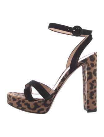 Gianvito Rossi Suede Printed Sandals