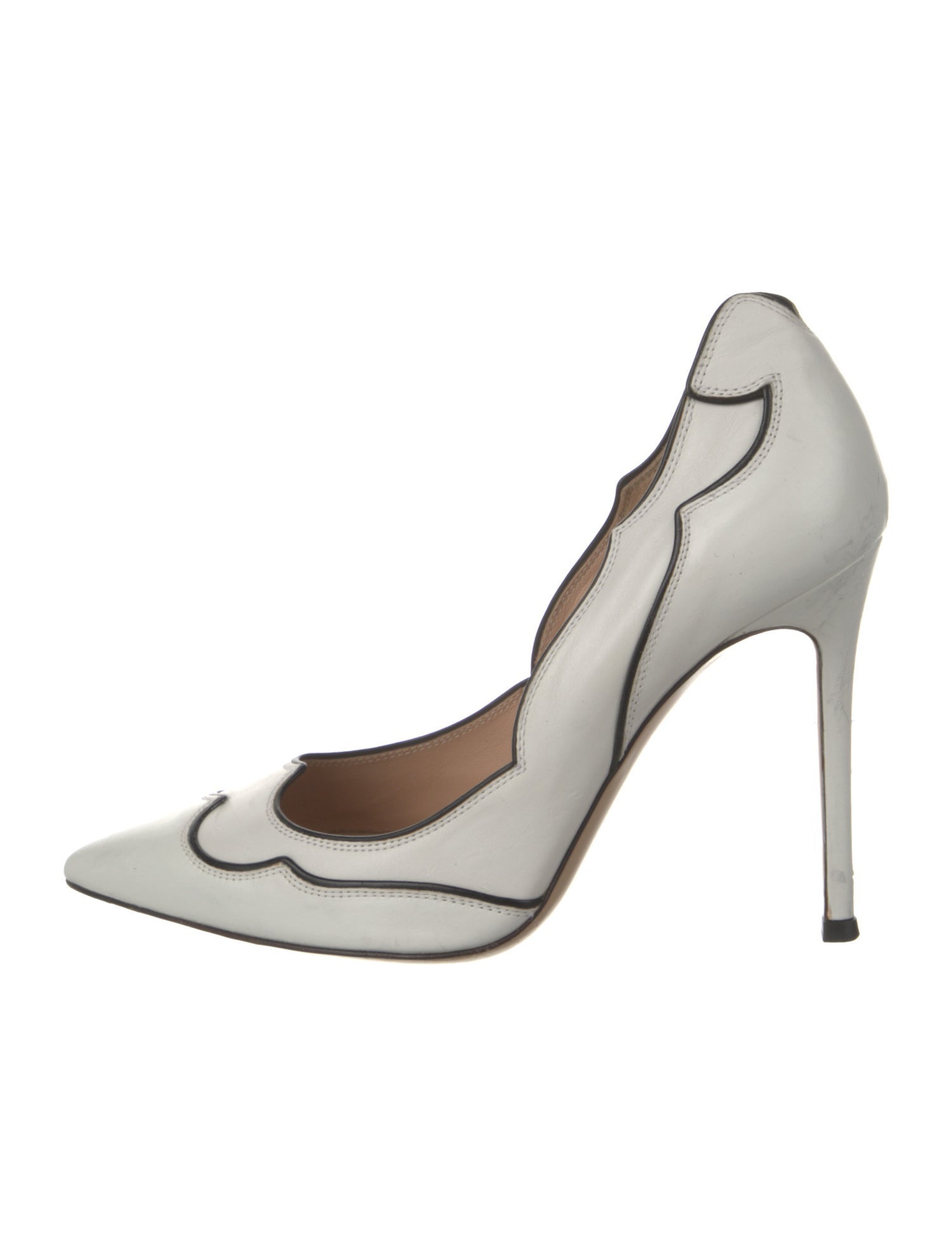 Gianvito Rossi Leather Leather Trim Embellishment D'Orsay Pumps