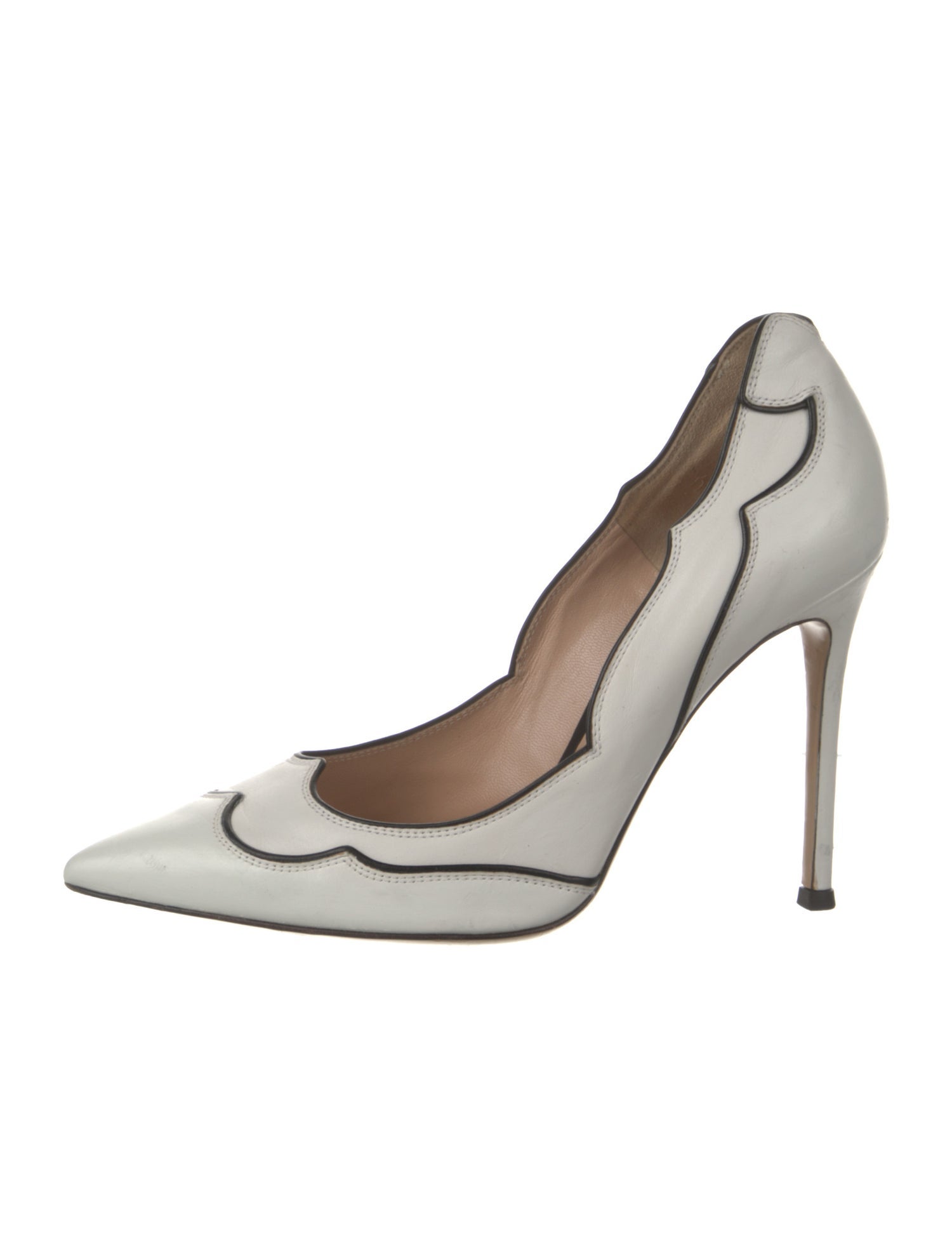 Gianvito Rossi Leather Leather Trim Embellishment D'Orsay Pumps