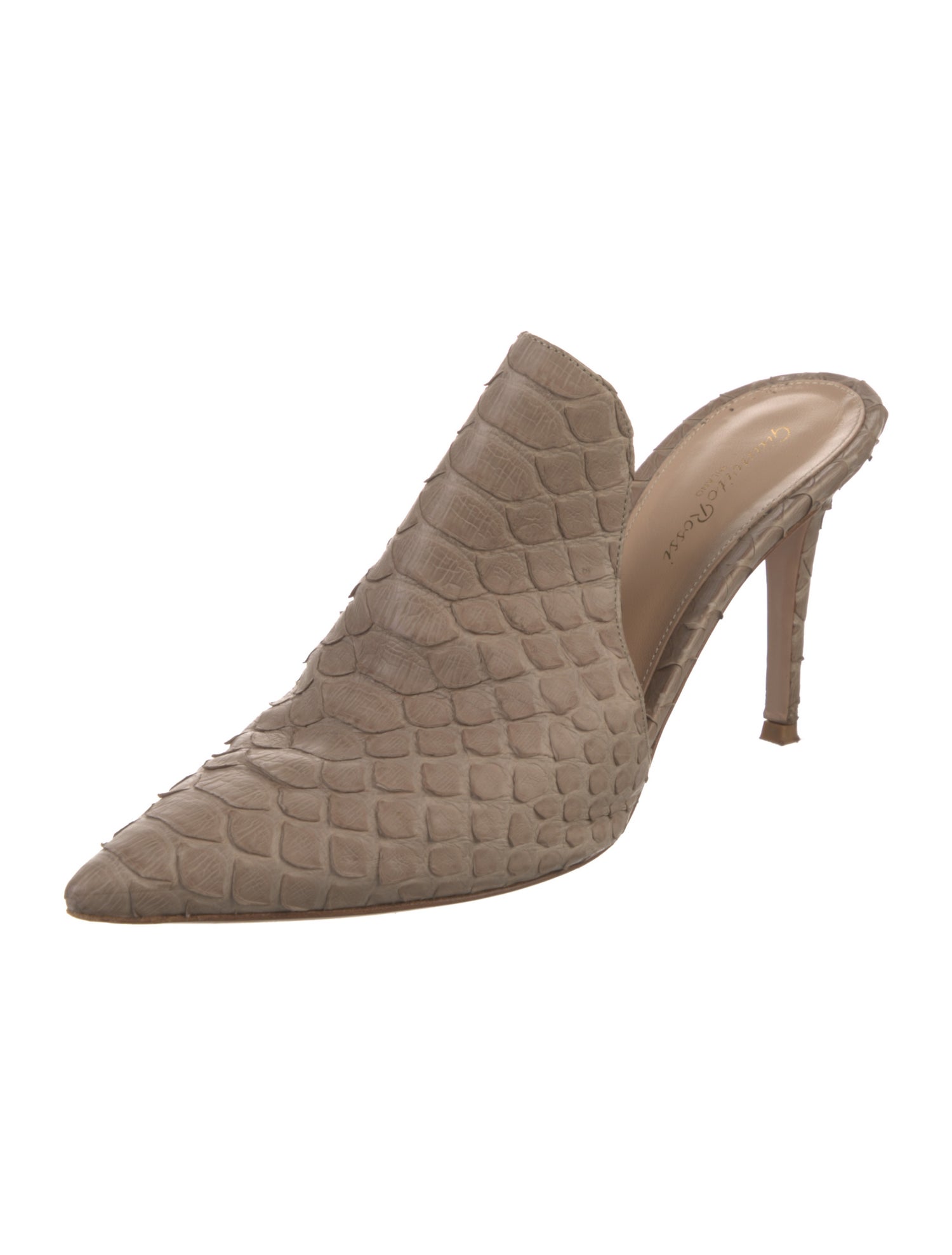 Gianvito Rossi Snakeskin Animal Print Mules